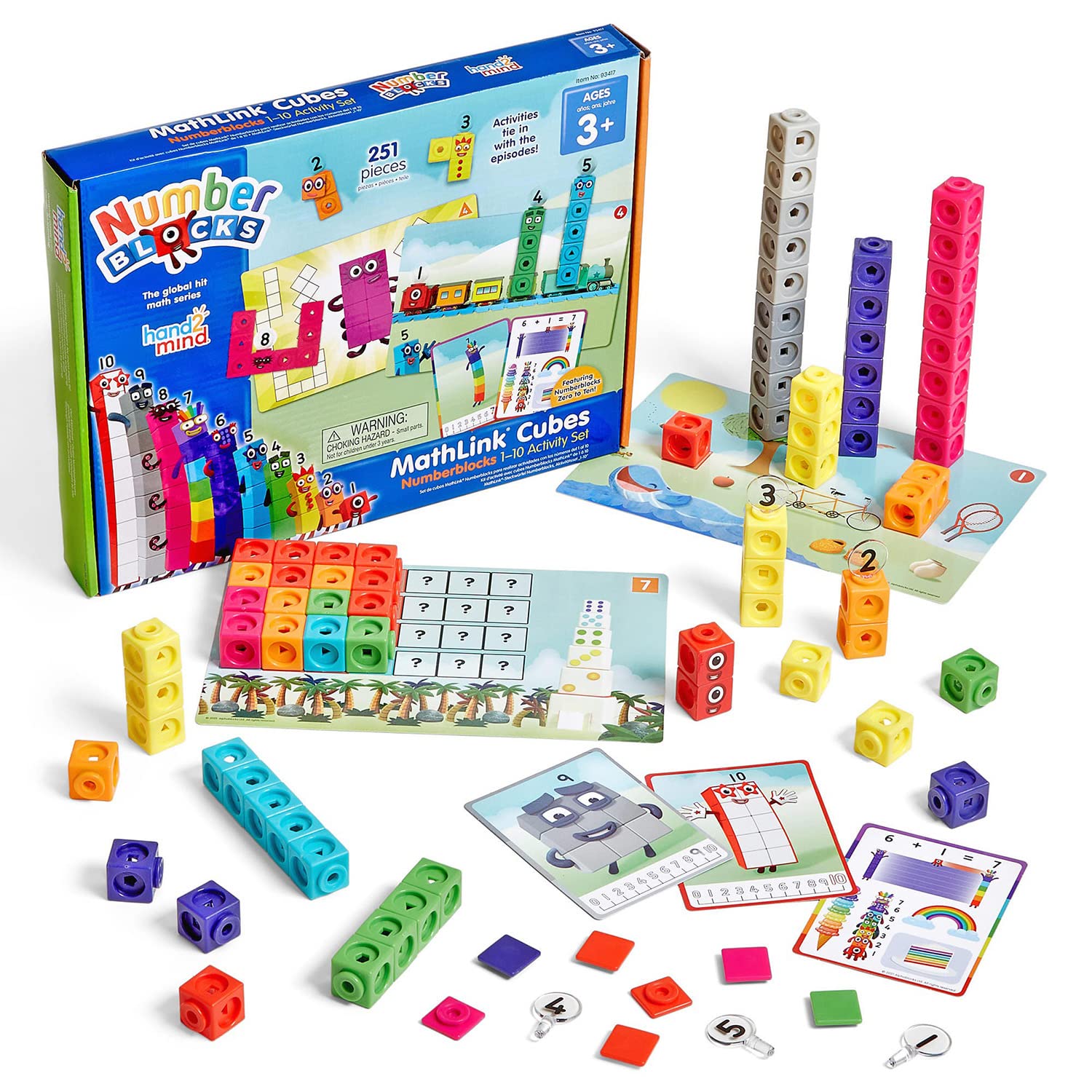 NumberBlocks MathLink Cubes ナンバーブロックス 1-10 キューブ 100個入り アクティビティセット 算数おもちゃ 日本語ガイド付き 93417-J