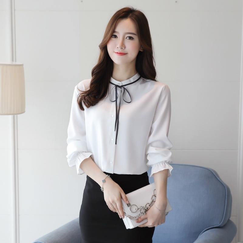 920.リボン付きフリルスリーブシフォンブラウス（ホワイト） 100,000円