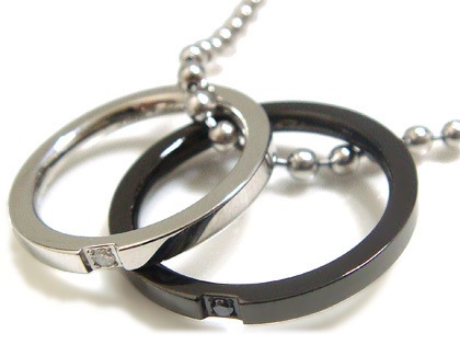 SteelAdamasアダマスステンレスダイヤモンドネックレス/ブラックステンレスアクセサリー/プレ