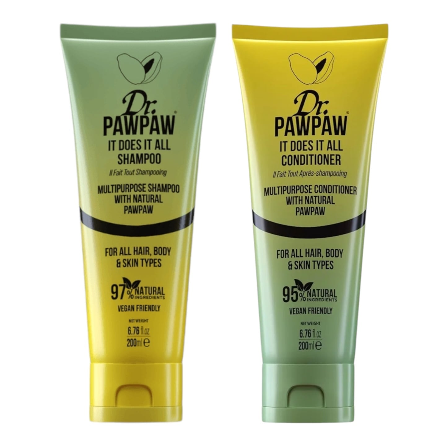 ハリウッドセレブ愛用のオールインワンシャンプー+オールインワンコンディショナーセット 各200ml Made in the UK 泡立ちがいい ボディソープ・ボディローションでも使える 5,600円