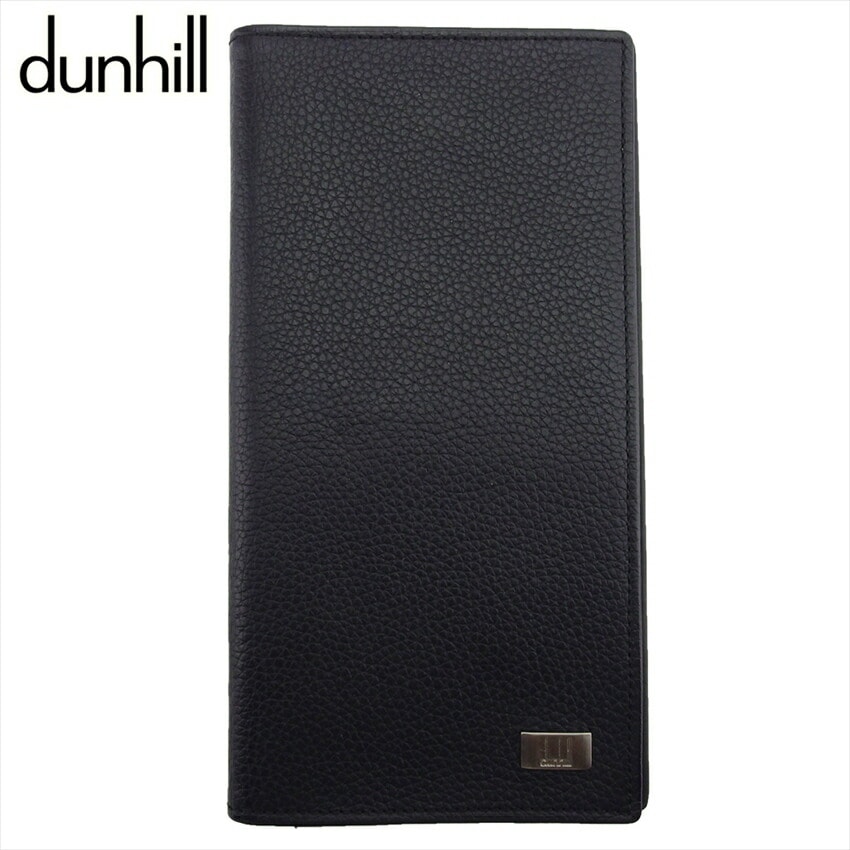 【中古】 ダンヒル 長札入れ 札入れ メンズ コンノート ブラック シルバー レザー dunhill E16940