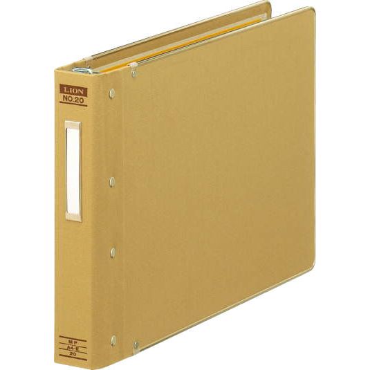 （まとめ買い）ライオン事務器 バインダー MP式 A4ヨコ 20穴 200枚収容 総布貼り No.20 155-00 [x3]