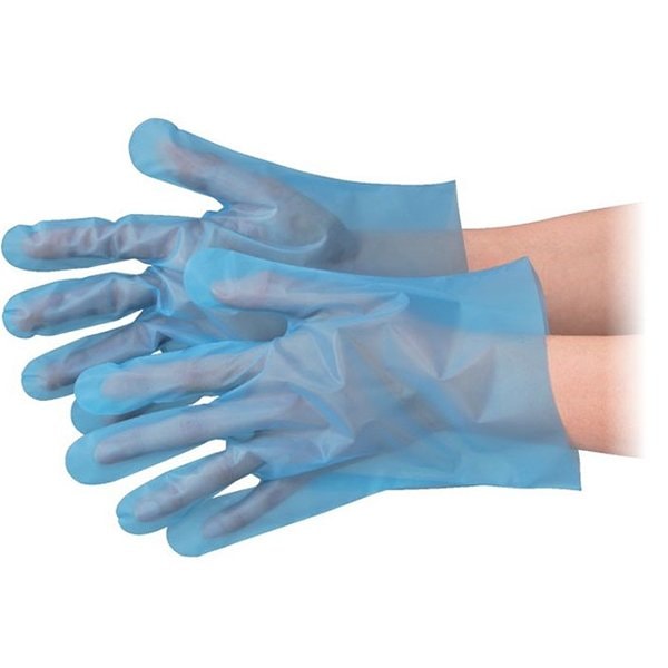 エブノ No.3003 エブケアエンボス25 食品衛生法適合 外エンボス 青半透明 100枚入り X30パック