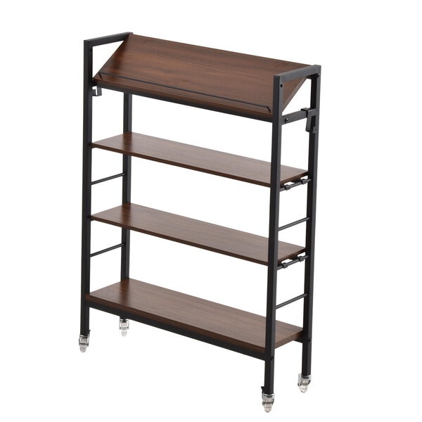 B.Bファニシング ONES0380MOBRN ブラウン KAKERU キャスター付 スリム収納ラック 棚 メーカー直送