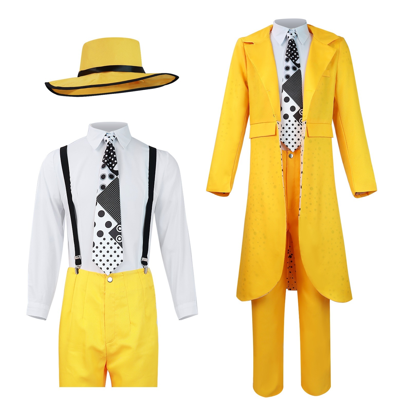 映画The Mask ジムキャリー コスプレ衣装 +帽 ウィッグ 靴別売り風