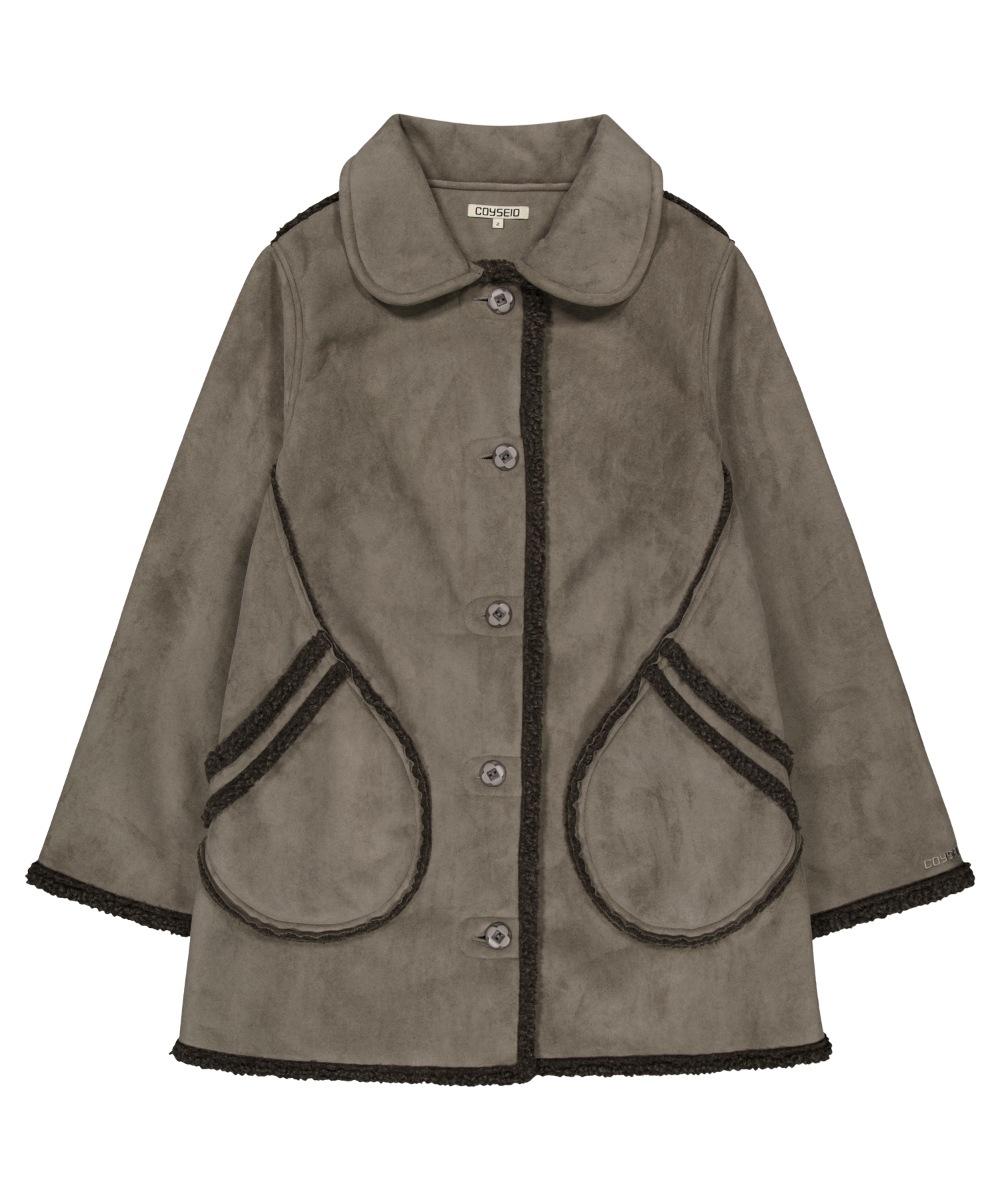【COYSEIO】 25FW ROUND COLLAR SUEDE JACKET : BROWN