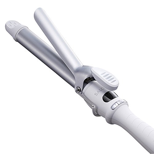 SALONIA 自宅スタイリング ボブ ミディアムセラミック カール ヘアアイロン 25mm ホワイト 海外対応 プロ仕様 MAX210℃ 巻き髪