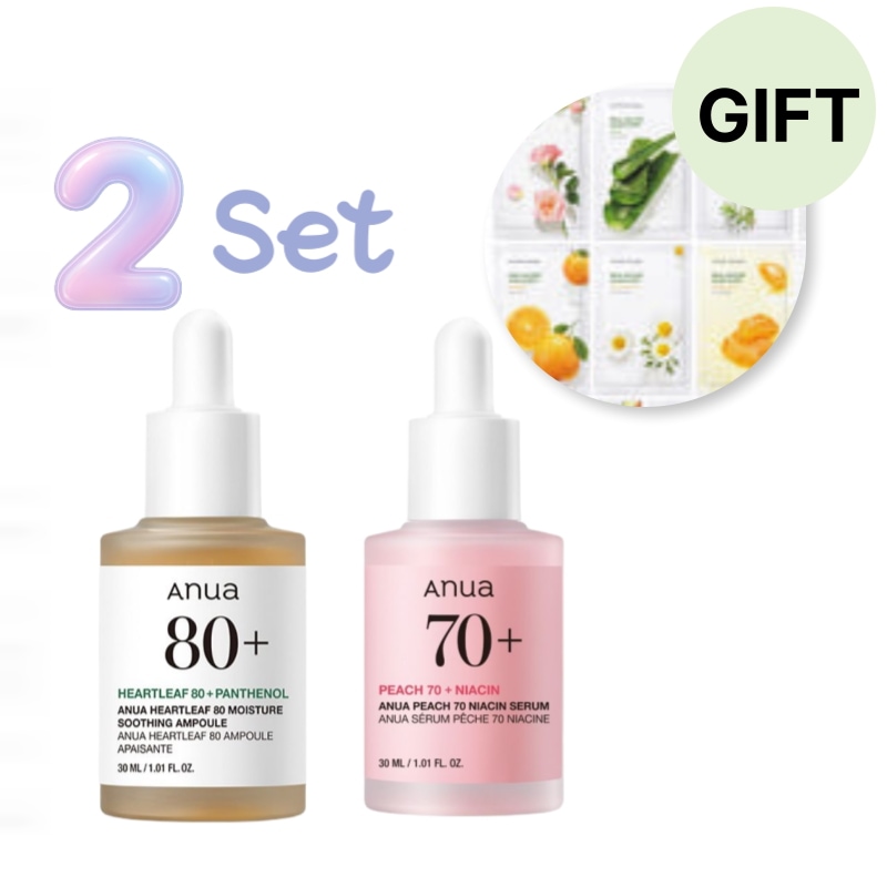 【2本セット】ドクダミ80水分アンプル＋桃70ナイアシンセラム韓国コスメ・保湿・低刺激・毛穴ケア・ツヤ肌・透明感・導入美容液・時短ケア・スキンケアセット・敏感肌・人気・ギフトにもおすすめ