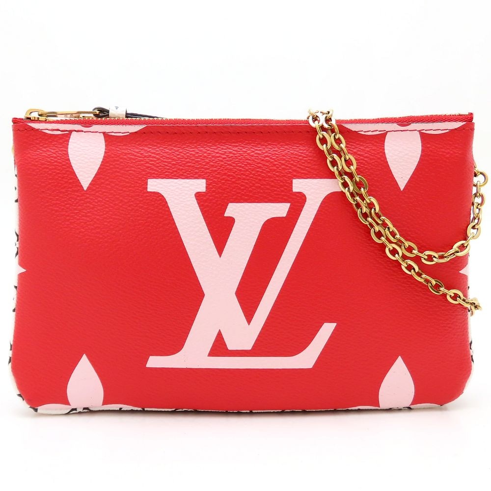 モノグラム ジャイアント ポシェットドゥーブルジップ M67561 ショルダーバッグ ルージュ/352388【中古】