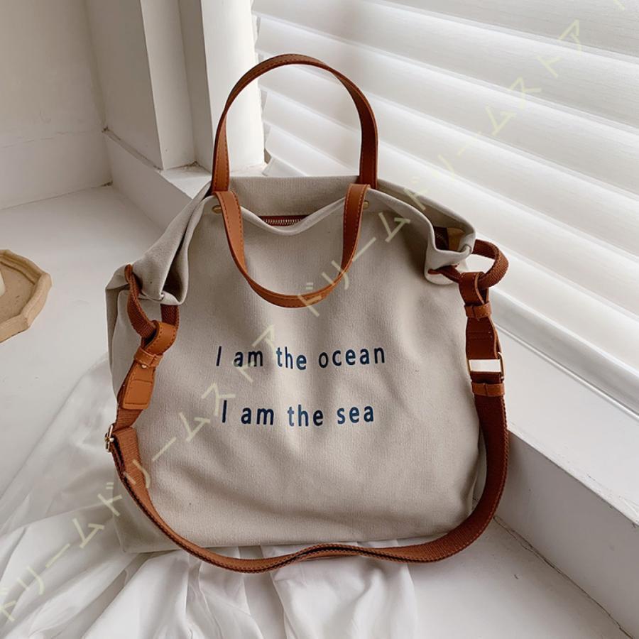 トートバッグ キャンバス 2way 大容量 かわいい オールシーズン おしゃれ 帆布 たっぷり収納 軽い 斜め掛け 通勤バッグ お着替えバッグ ファスナー付き 大きめ