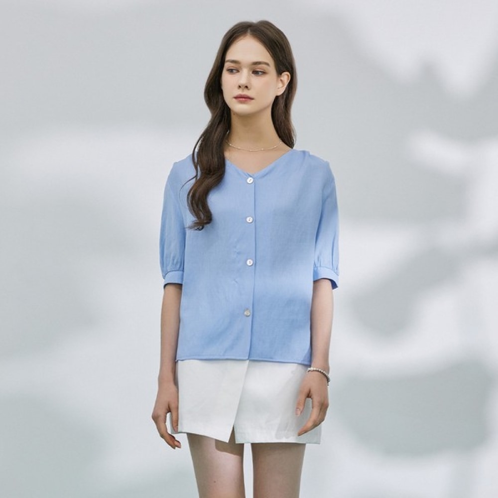 [フォレスト] エッセンシャル Vネックブラウス (SA5SSF2)