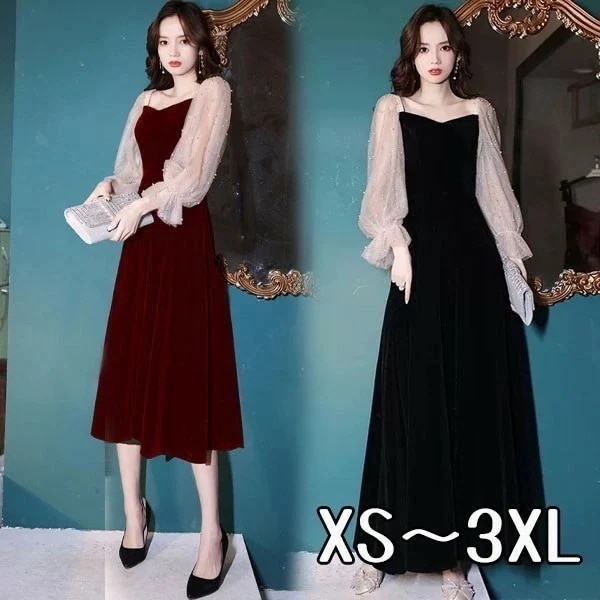 ドレス 大人 ピアノ 発表会 ロングドレス ミモレ丈 演奏会 演奏会用ドレス 赤 ピアノ発表会 結婚式 高校生 パーティードレス 演奏会ドレス 母親 コンクール イブニングドレス ロング ミセス Aラ