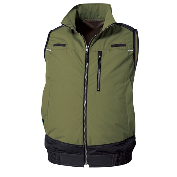 遮熱フルハーネス空調ベスト カーキグリーン LLKU92120G60S4