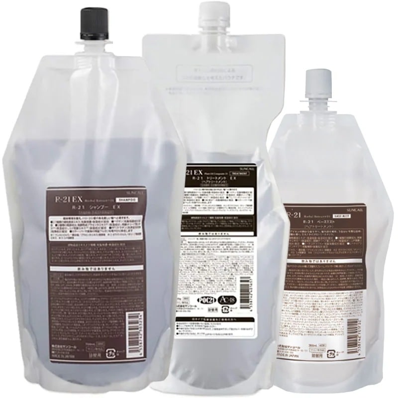 サンコール R-21 エクストラ シャンプー 700mL + トリートメント 700g + ベースミスト 360mL 詰め替え セット エイジング毛 ハリコシ ヘマチン ボリュームアップ 保湿 補修 