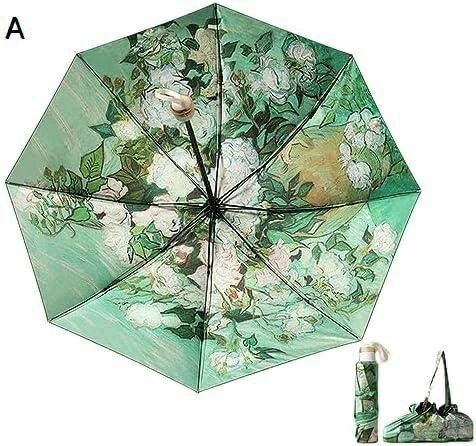 【20%OFFクーポン～】折り畳み式晴雨兼用傘両面プリント日傘 折りたたみ傘 折り畳み傘 手提げバック付き 傘 8本骨 鉄鋼製骨 2層構成 外側に畳む 晴雨兼用 風に強い 撥水 日焼け止め 軽量 大