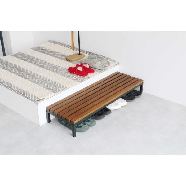 踏み台 ステップ 玄関台 ラック 棚 木目 北欧 おしゃれ スリム 省スペース シューズラック 階段 90cm