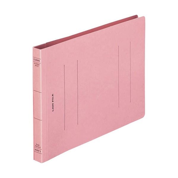 (まとめ) ライオン事務器 フラットファイル(環境)樹脂押え具 A5ヨコ 150枚収容 背幅18mm ピンク A-536KA5E 1セット(10冊) (×10セット)