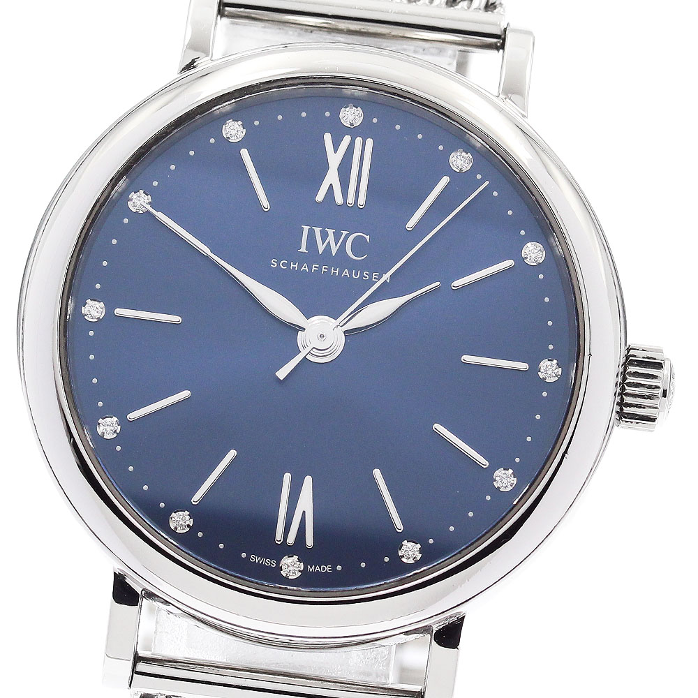 IWC IWC SCHAFFHAUSEN IW357404 ポートフィノ オートマティック 34 12Pダイヤ 自動巻き ボーイズ _878090【中古】