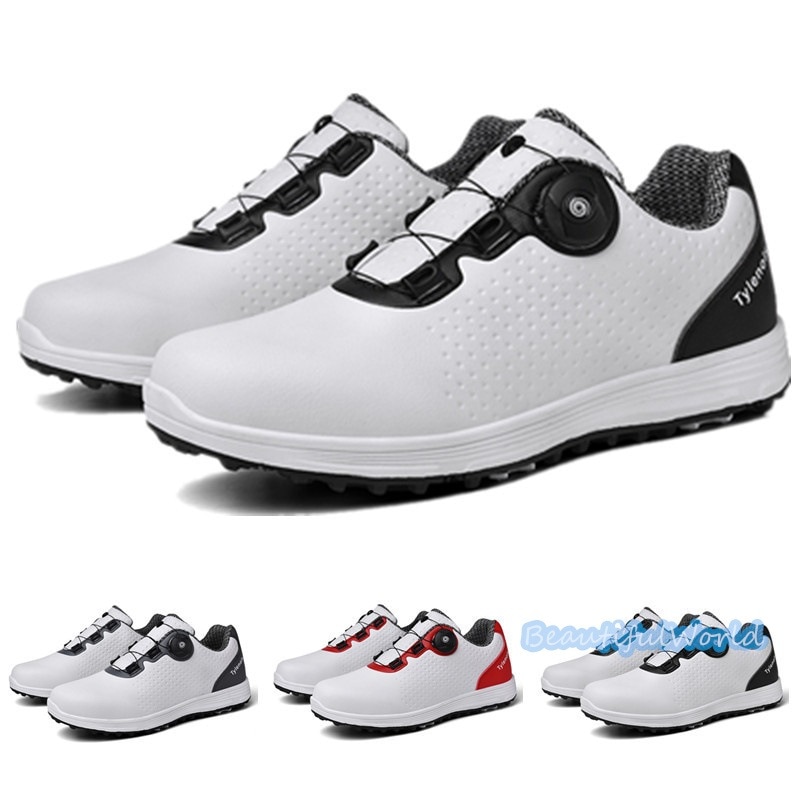 ゴルフシューズ メンズ レディースダイヤル式 スニーカー アウトドアシューズ スポーツ靴 フィット感 軽量 耐久 動きやすい 防水 防滑 練習場 四節可能G3