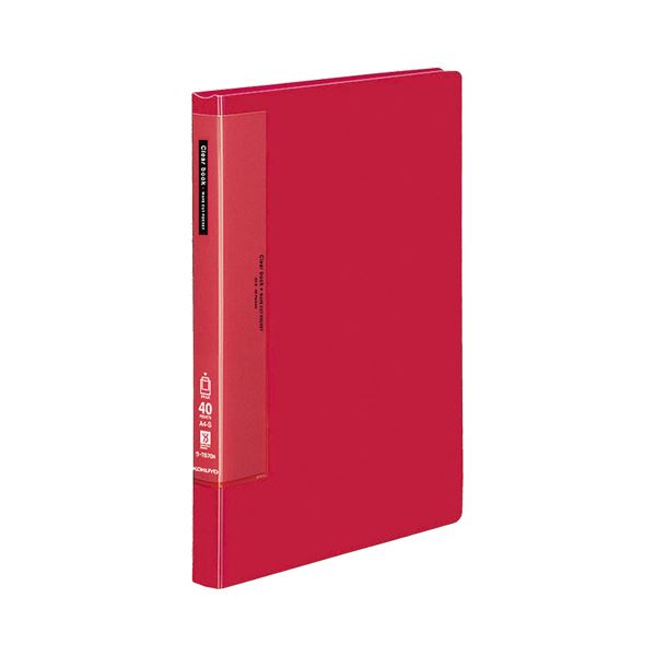 （まとめ）コクヨ クリヤーブック（ウェーブカットポケット・固定式） A4タテ 40ポケット 背幅27mm 赤 ラ-T570R 1冊 (×3セット)
