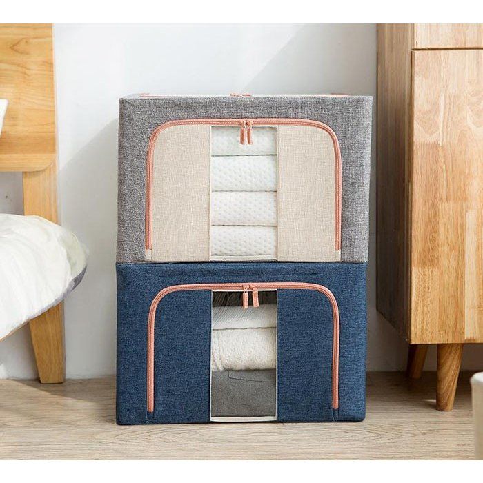 収納ケース 折りたたみ 収納ボックス かご シンプル ハンドル付き 積み重ね 収納棚 押し入れ収納 衣類収納 折り畳み式 大型 子供服 衣替え 衣類ケース 大容量 衣装ケース 収納ケース 収納 整理棚