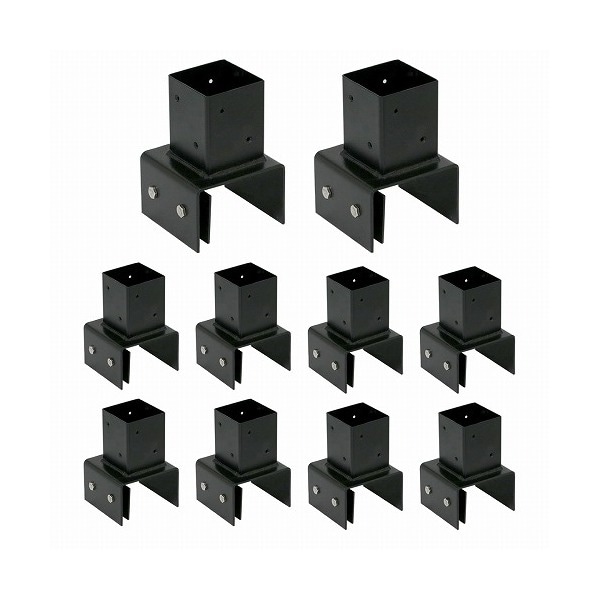 住まいスタイル ラティスフェンス支柱固定金具ブロック用10cm(10個) ブラック S-BB7210-10P メーカー直送