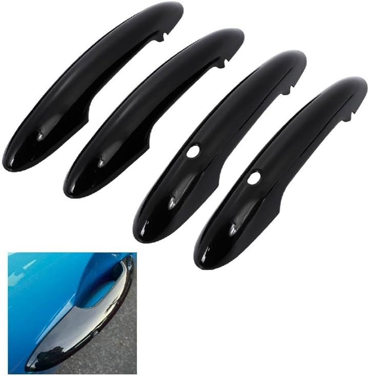 BMW ミニクーパー 5ドア車 適合 ドアハンドル カバー ハンドルカバー 専用設計 コンフォートアクセス用穴有 スマートキー クラブマン ハッチバック 4個セット( ピアノブラック)