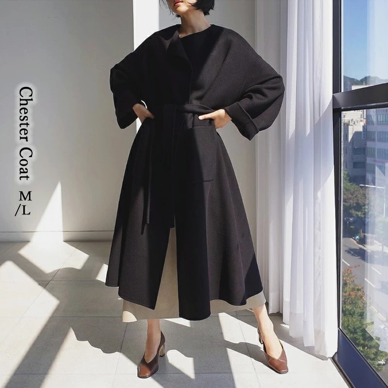 カシミヤ チェスターコート コート レディース 秋冬 テーラードジャケット チェスター コート アウター 羽織 ロング ロング丈 厚手 防寒 暖かい ゆったり 大きいサイズ ベルト付き おしゃれ きれ