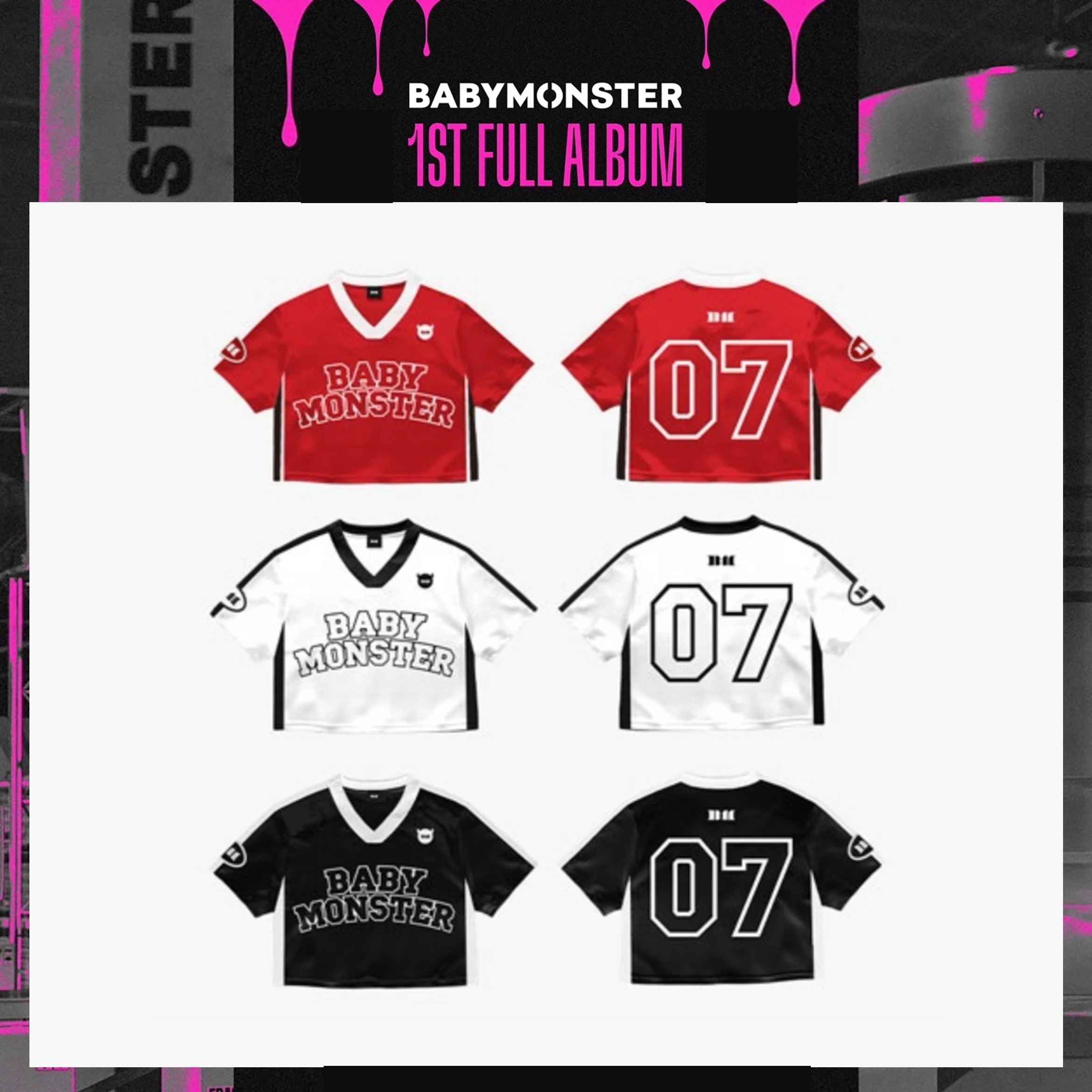 【国内発送】 【公式】 BABYMONSTER 【 CROP JERSEY 】 1st FULL ALBUM - DRIP - POP-UP STORE MD