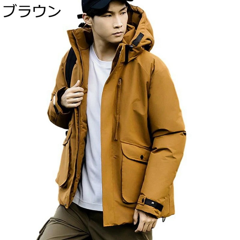 アウトドアジャケット 中綿ジャケット メンズ 大きいサイズ 秋冬 厚手 防寒 防風 防水 おしゃれ マルチポケット フード付き 保温性 カジュアル ブルゾン ジャンパー