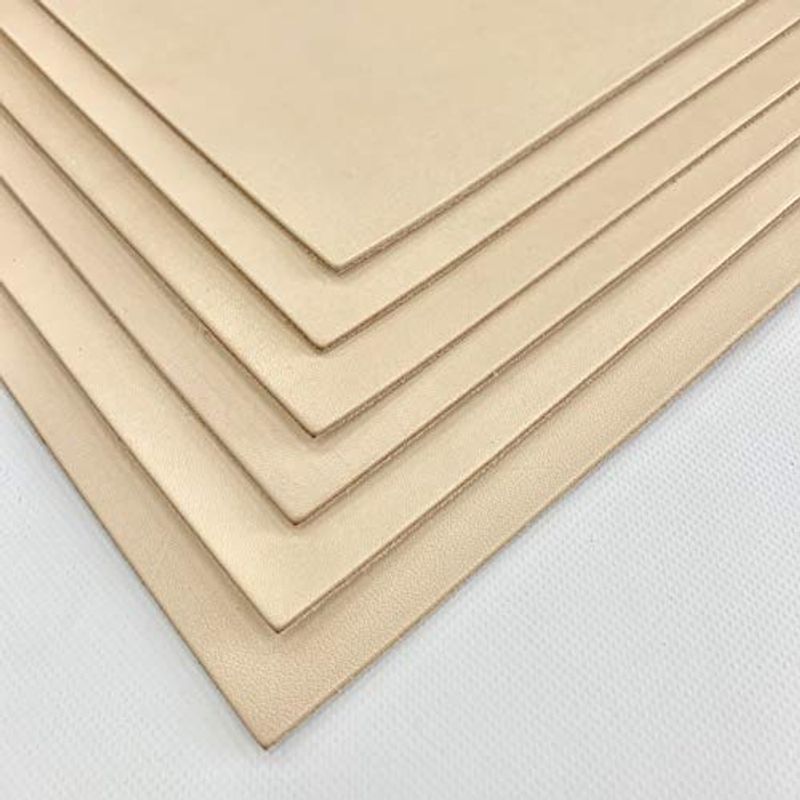 ヌメ革 きなり 成牛タンロー 国産 / A4サイズ(210x297mm)6枚セット (1.5ｍｍ厚)