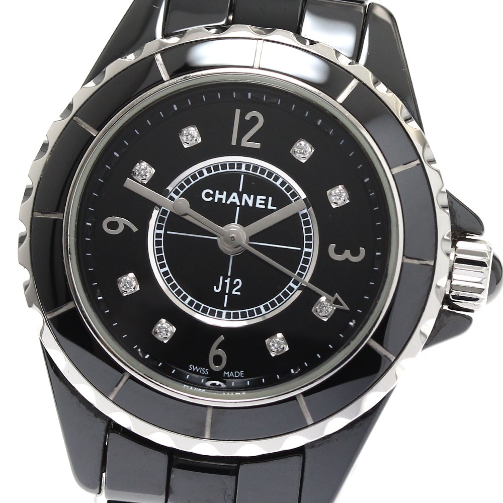 シャネル CHANEL H2569 J12 8Pダイヤモンド クォーツ レディース 良品 保証書付き_893522【中古】