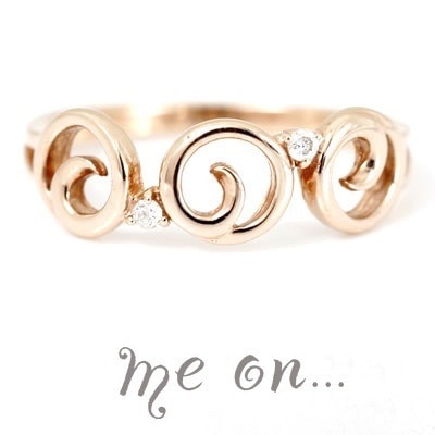 me on...可愛いうずまきデザイン不思議な魅力を放つクルクルクルリングK10ピンクゴールドダイヤモンドピンキーリング お届けまで２３週間程度 前髪をクルクルッっとさせたような可愛