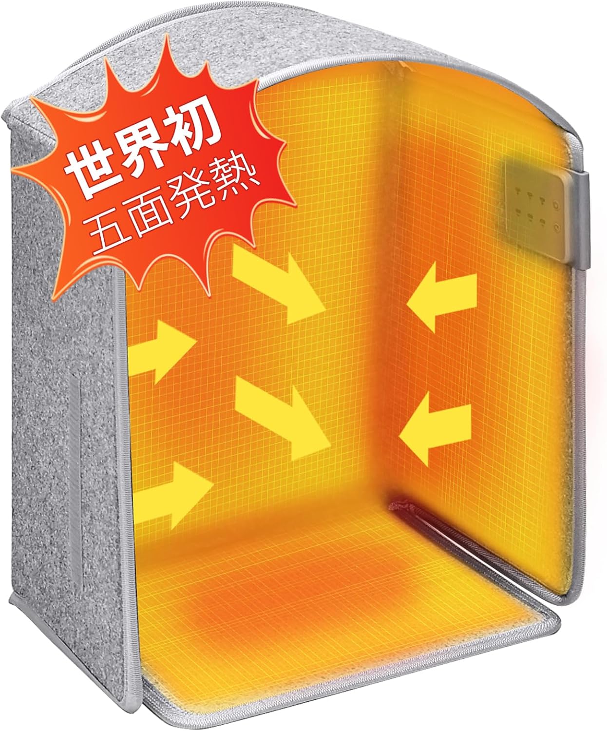 【五面発熱 パネルヒーター】YUSIDO (ユシド) 足元ヒーター 省エネ 一人用 こたつ 冷え対策 遠赤外線 デスクヒーター 3段階温度調節(70℃/60℃/50℃) 2/4/6時間タイマー 過熱保