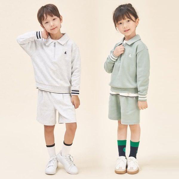 [BEANPOLE KIDS] 25FW ハーフジップカラー長袖＆ショートパンツ 2PCS 上下セット（2種から1つ選択）