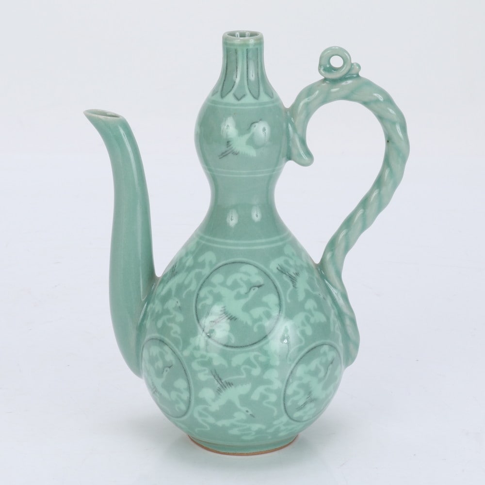 美品 アンティーク 高麗青磁 手付水柱 東谷金正黙 陶器 水差 酒器 インテリア 置物 その他雑貨 メンズ レディース MRE BI13-7 中古