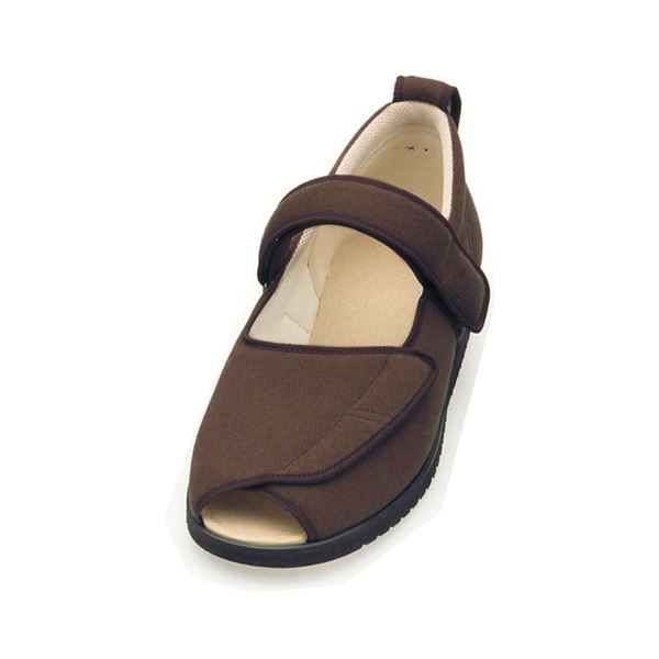 介護靴 施設・院内用 オープンマジック２ 7E(ワイドサイズ) 7010 片足 徳武産業 あゆみシリーズ ／L (23.023.5cm) ブラウン 左足