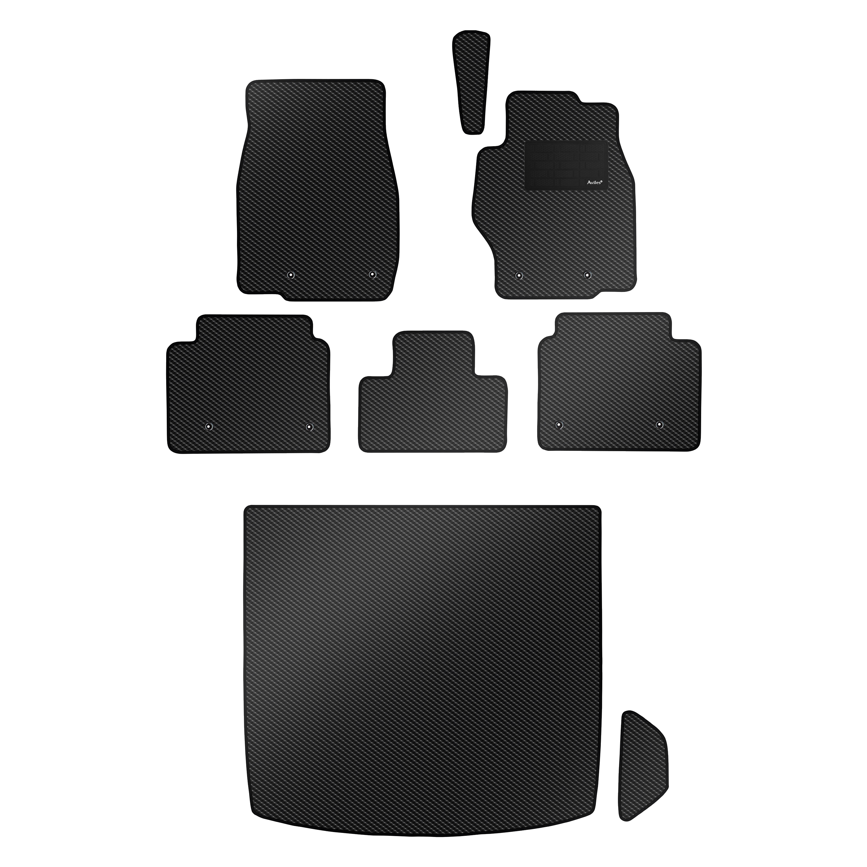 [防水マット]クライスラー 新型 ジープ グランドチェロキー WL20 フロアマット + トランクマット (ラゲッジマット) [カーボン柄]