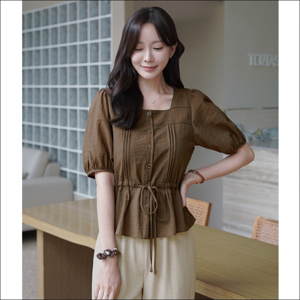 クリック＆ファニーヌメルピンタックストリングブラウス