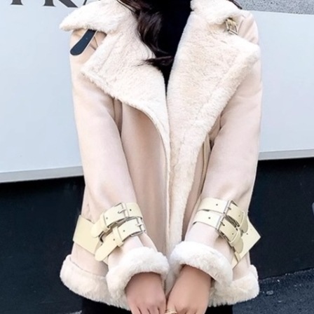 レディース ブルゾン アウター 上着 ムートンコート レザージャケット ストレート フェイクレザー フェイクファー 中厚手 厚手 裏起毛 異素材ミックス ベルト付き かわいい 大人可愛い きれいめ