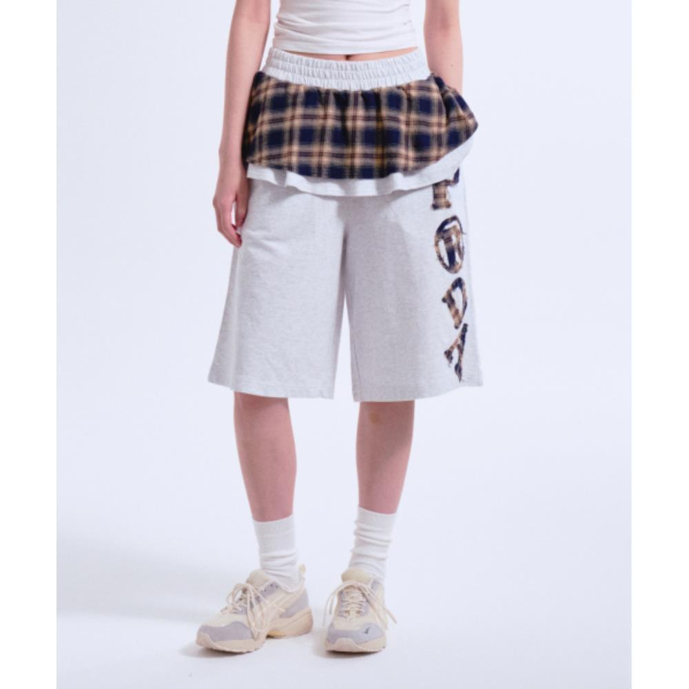 PRENDA PRDA FRILL SKIRT SHORTS HEATHER GRAY PRTVSUCS07WC