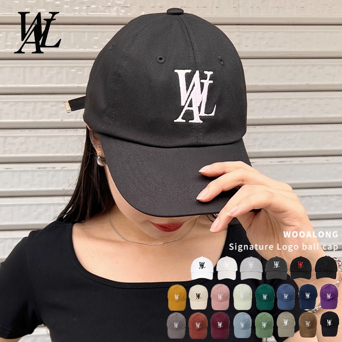 【国内発送】WOOALONG (ウアロン) / Signature Logo ball cap シグネチャー ロゴ ボールキャップ【送料無料】