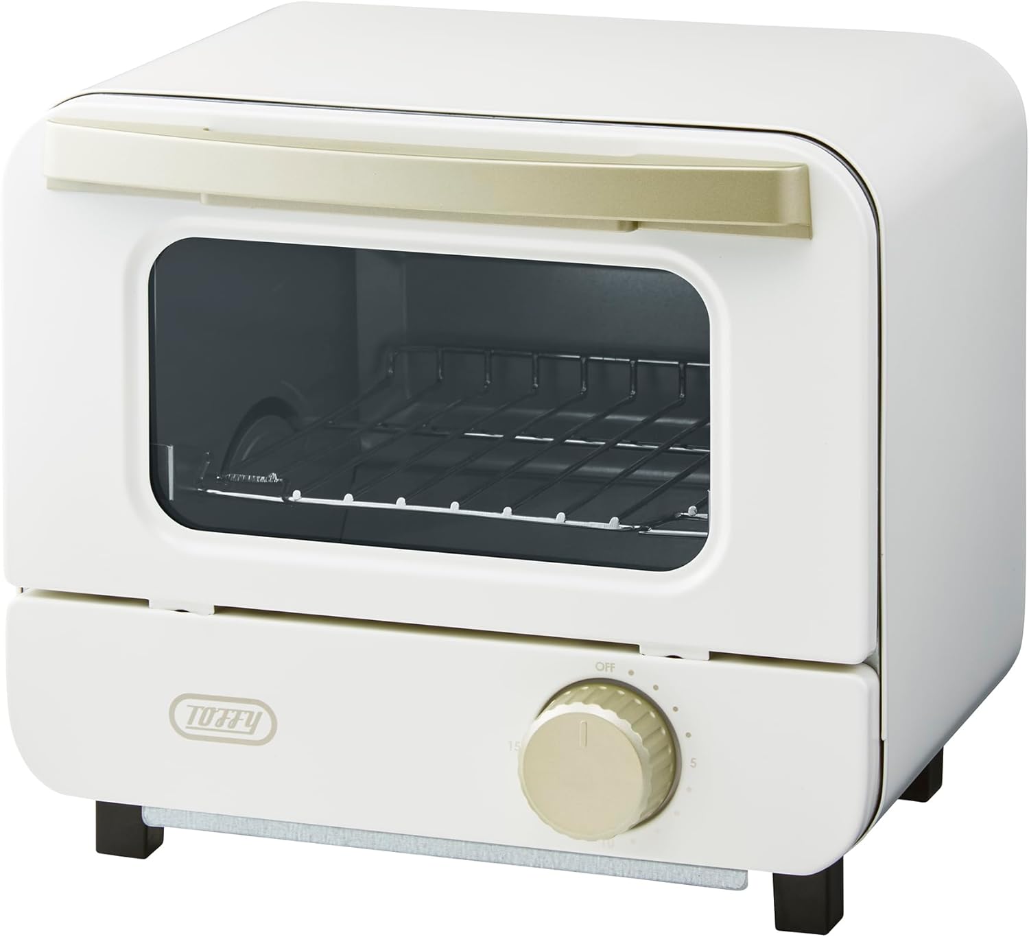 オーブントースターミニ K-HTS1 食パン1枚分 かわいい ビビッド おしゃれ家電 (パンナホワイト)