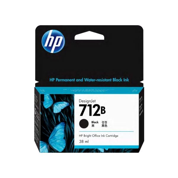 HP712Bインクカートリッジ ブラック 38ml 3ED28A