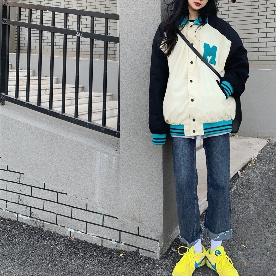 アウター ブルゾン スタジャン 袖あり 長袖 ドロップショルダー デザイン オーバーサイズ ビッグシルエット 美ライン 刺繍 ファスナー 前開き かわいい 大人可愛い きれいめ シンプル カジュアル 5,446円