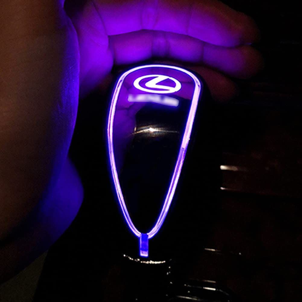 レクサス ノブ ギア シフトレバー IS RX GS ES LS LX LC CT LEDイルミネーションタッチセンサー 汎用 七色点灯 タッチセンサー エッジRGB メッキ材質 黒革
