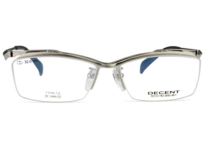跳ね上げ式メガネ DECENT decent DC-3466A c.1 シャーリングシルバーグレー 眼鏡 ディセント 跳ね上げ 単式 ナイロール ハーフリム スクエア