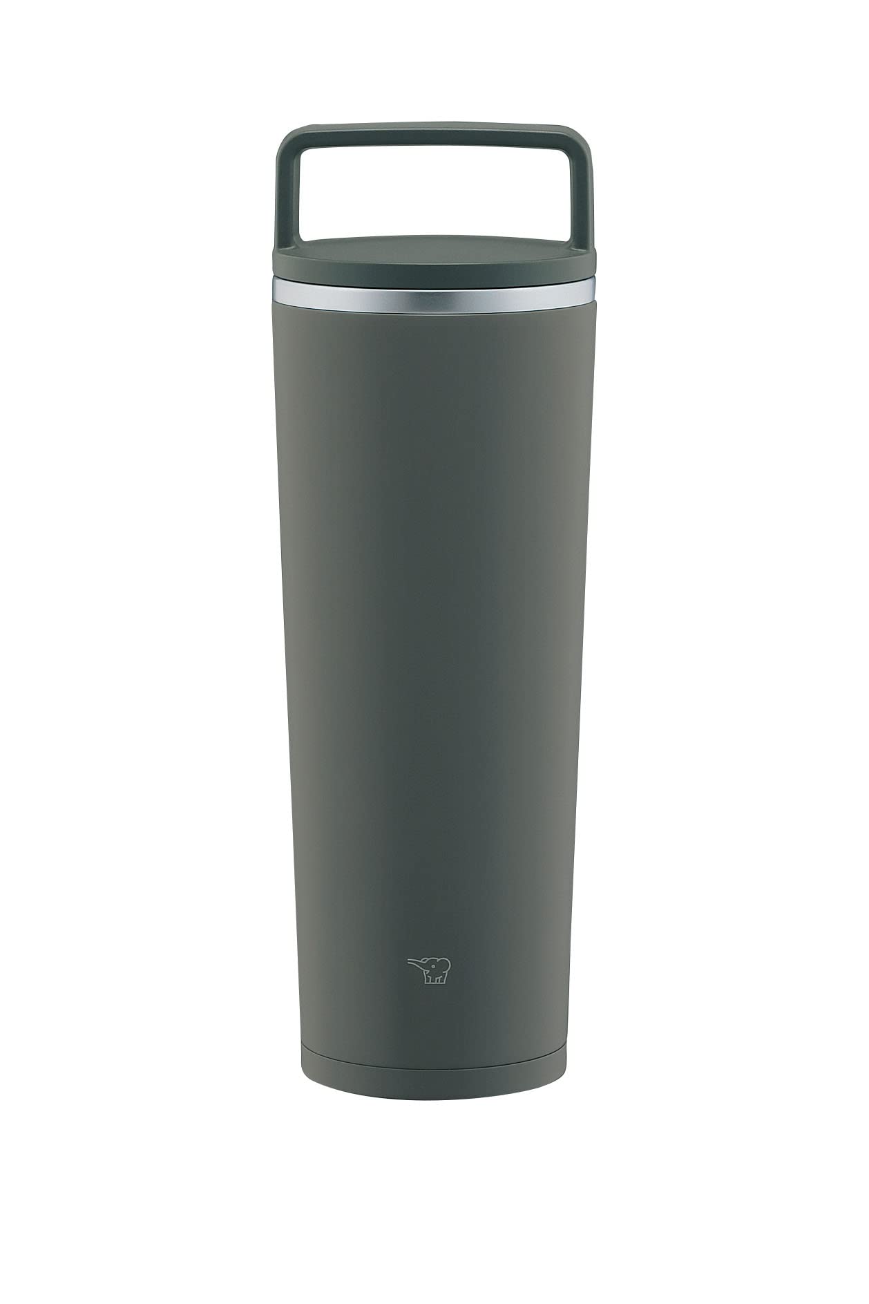 象印マホービン(ZOJIRUSHI) 水筒 ふた付きタンブラー キャリータンブラー 持ち運び可能 シームレスせん ハンドルタイプ 400ml フォレストグレー ふたとパッキンが一体化 お手入れ簡単 洗