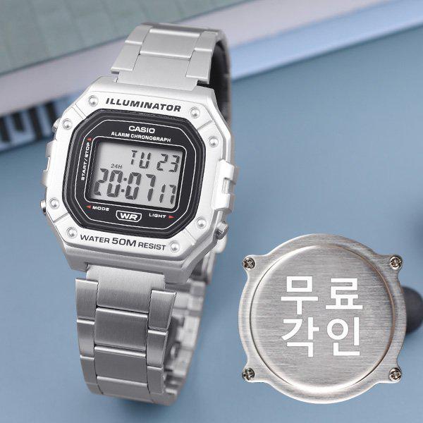 無料刻印 W-218HD-1A スポーツカジュアル メンズメタルウォッチ d