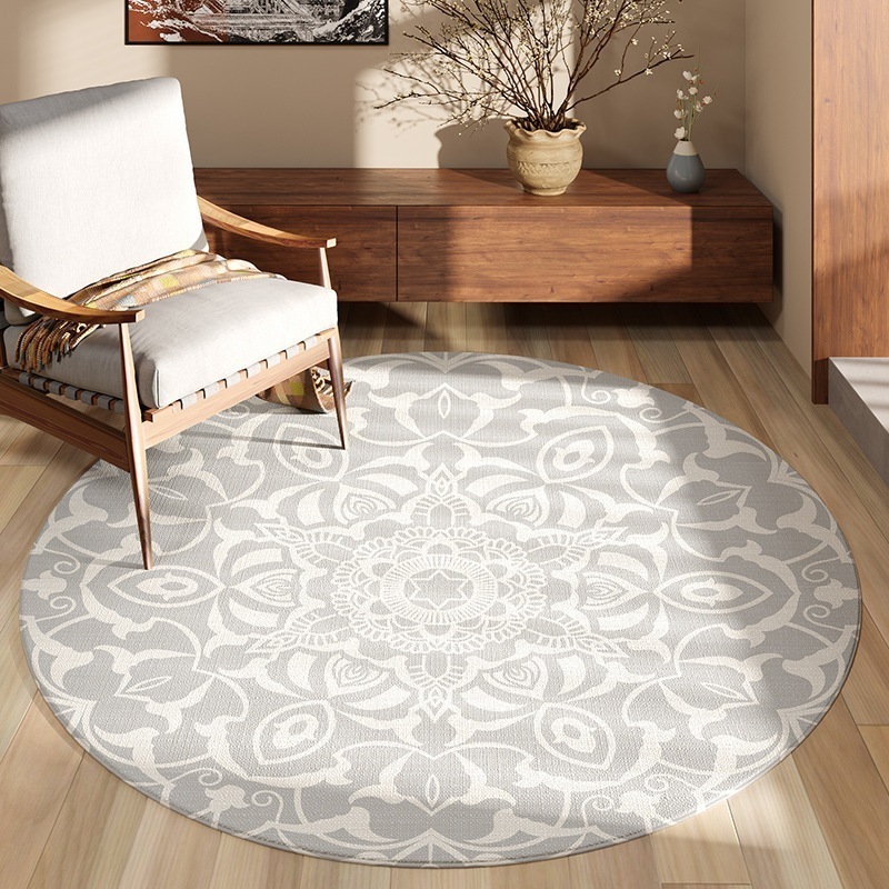 シンプルなスタイルの花ホームリビングルームカーペットベッドルームルームラウンドベッドサイドフロアマットインソファコーヒーテーブルブランケット